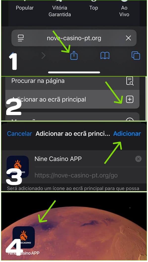 9NineCasino Iphone IOS APP do NineCasino em Portugal